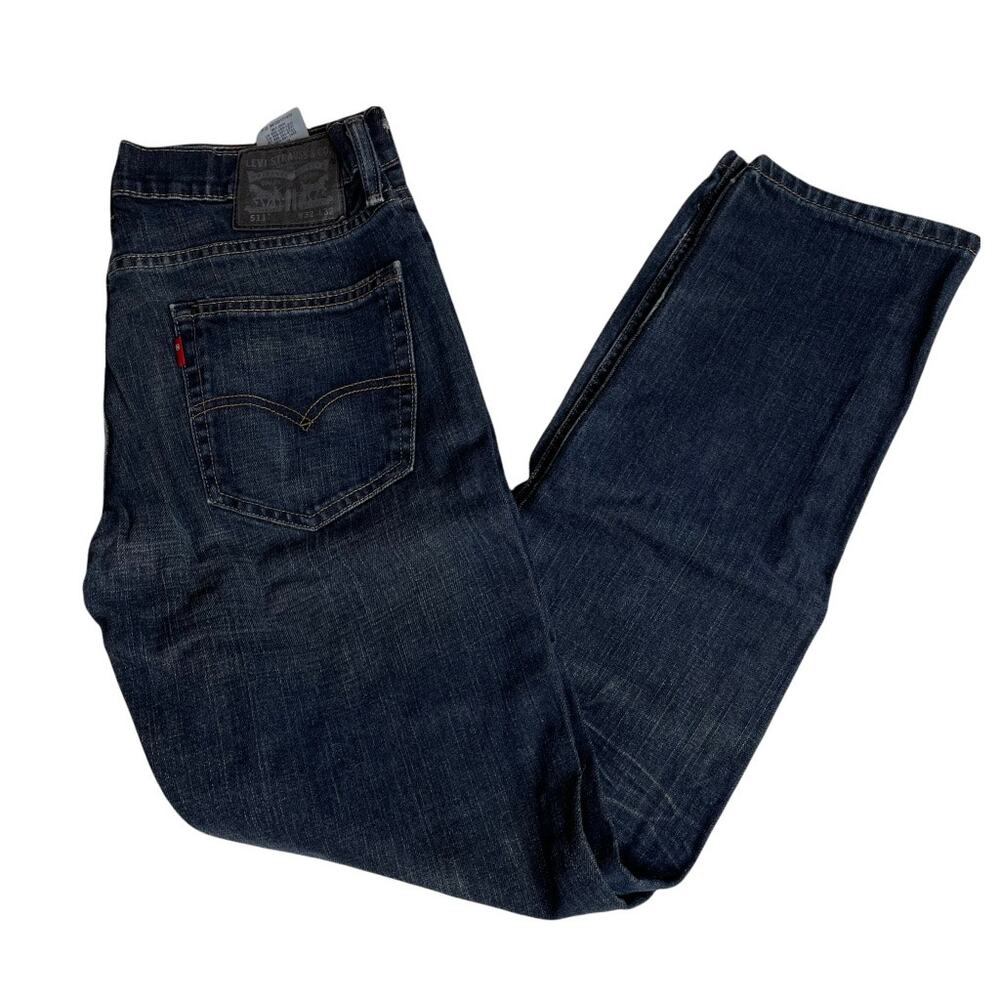 Levis 511 Slim Fit Jeans Mens 32x32 Dark Wash Indigo Stretch Denim Pants
